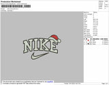 Nike Hat Xmas Embroidery File 4 size