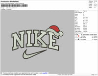 Nike Hat Xmas Embroidery File 4 size