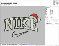 Nike Hat Xmas Embroidery File 4 size