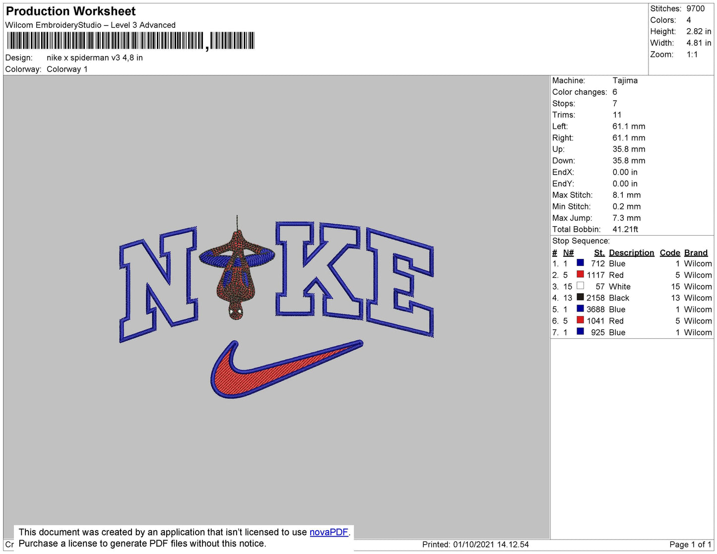 Nike X Spiderman Embroidery File 4 size