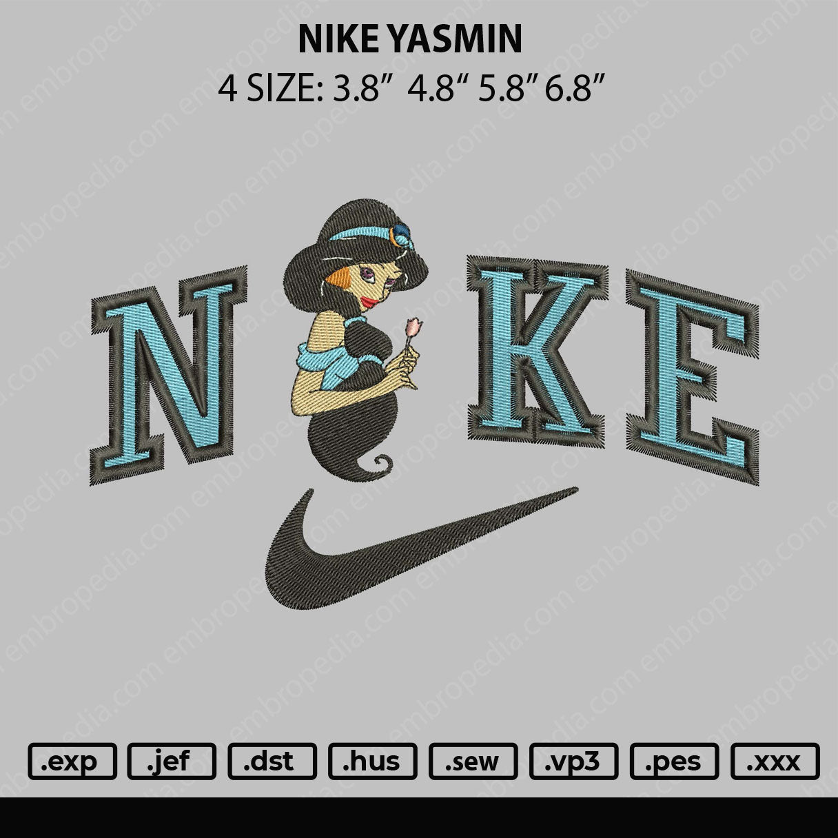 Nike Yasmine Embroidery File 4 size