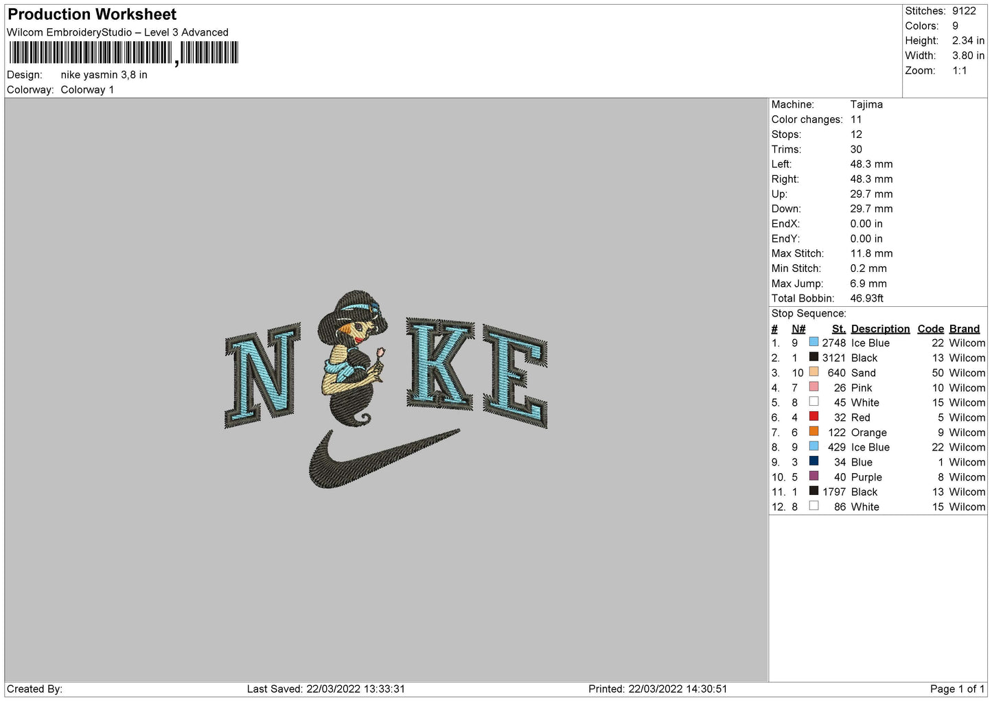 Nike Yasmine Embroidery File 4 size