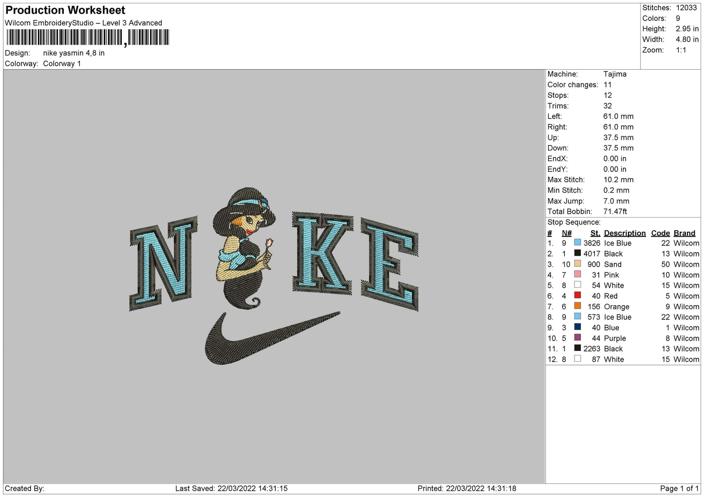 Nike Yasmine Embroidery File 4 size