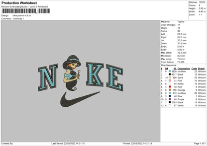 Nike Yasmine Embroidery File 4 size