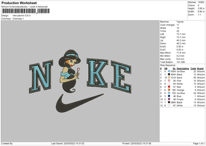 Nike Yasmine Embroidery File 4 size