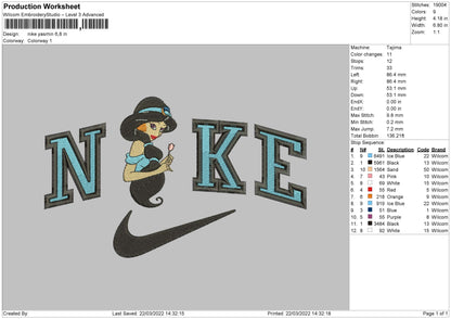 Nike Yasmine Embroidery File 4 size