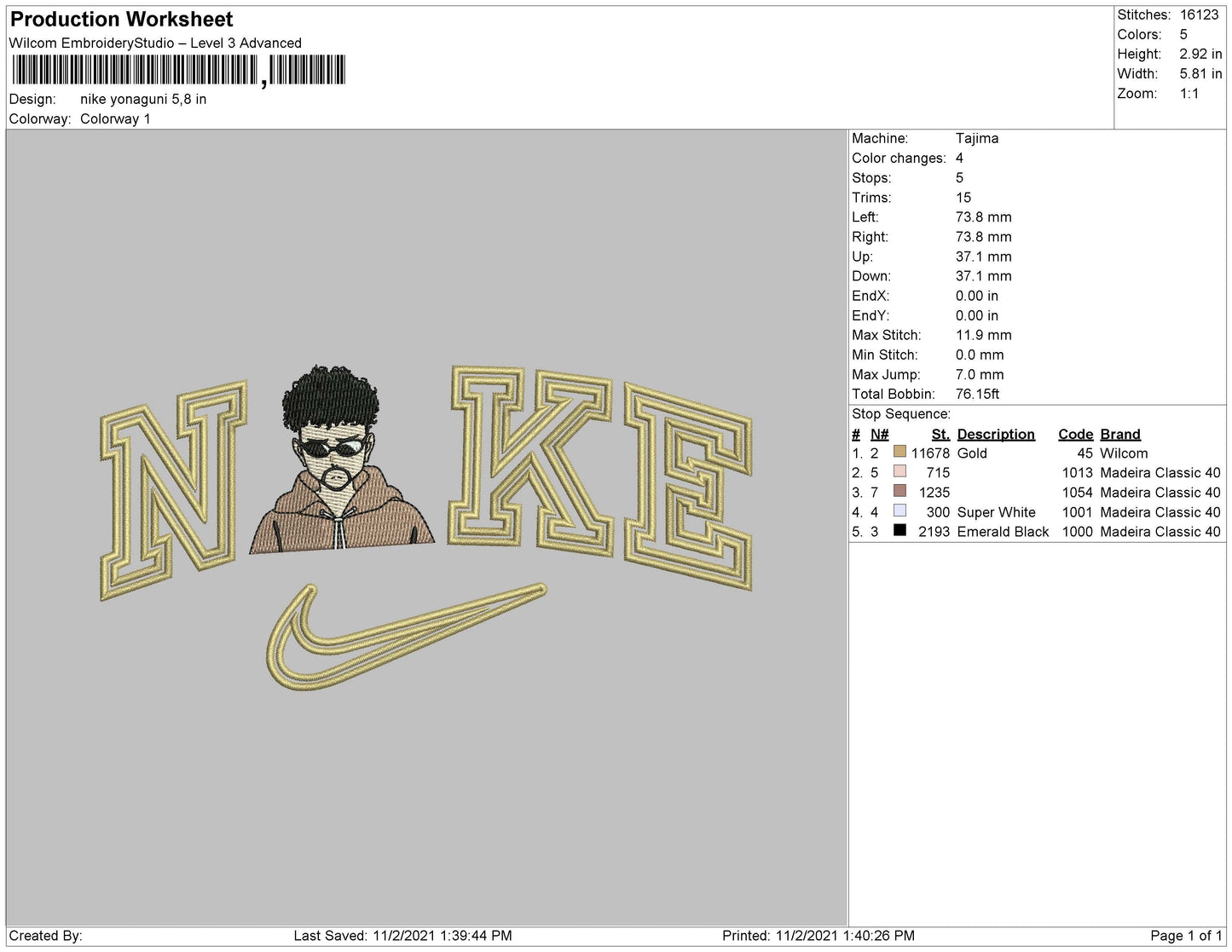 Nike Yonaguni Embroidery File 4 size