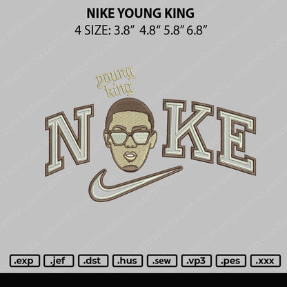 Nike Young King Embroidery File 4 size