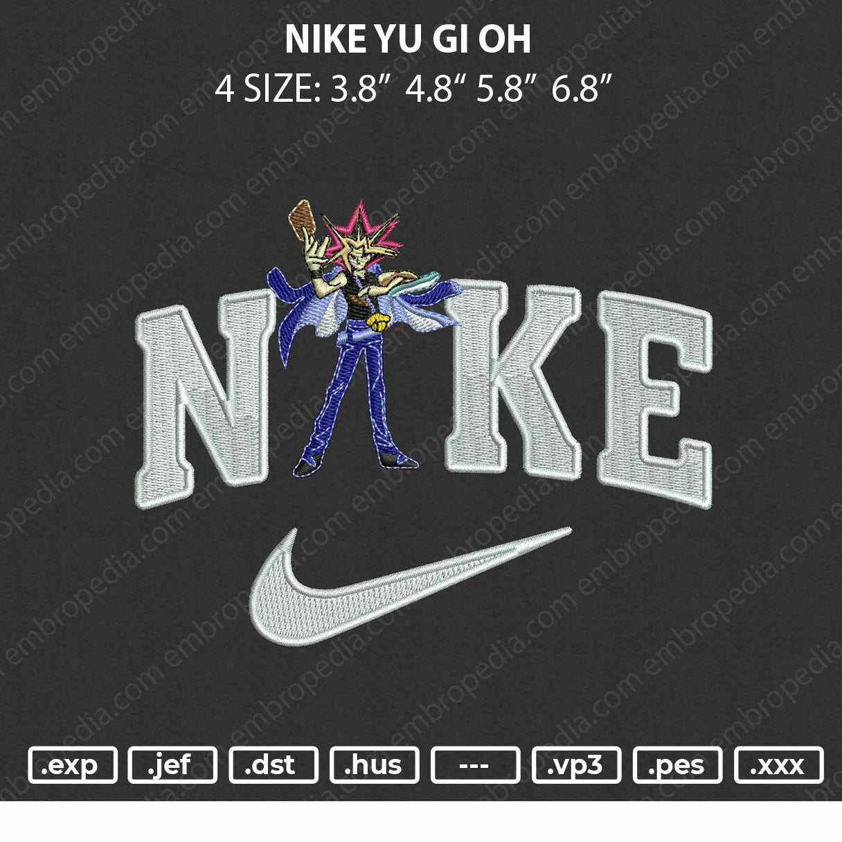 Nike Yu Gi Oh Embroidery File 4 size