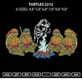 Turtles 2312 Embroidery File 6 sizes