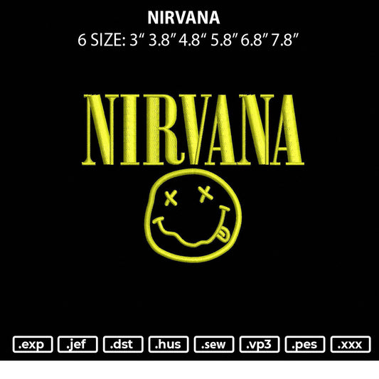 Nirvana Embroidery File 6 sizes