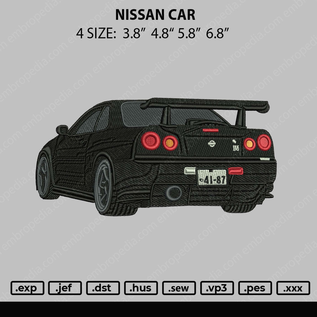 Nissan Car Embroidery File 4 size