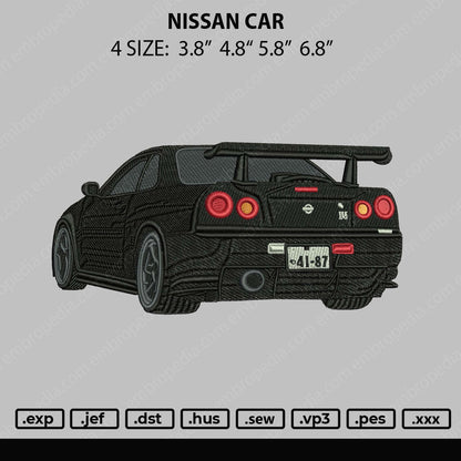 Nissan Car Embroidery File 4 size