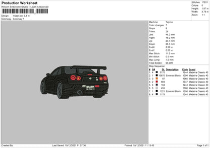 Nissan Car Embroidery File 4 size