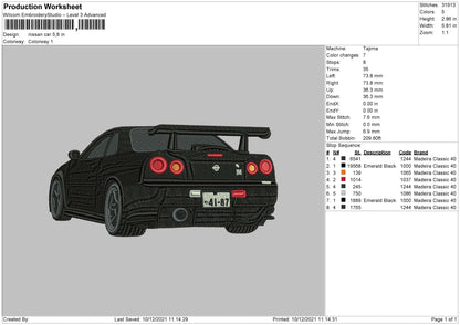 Nissan Car Embroidery File 4 size