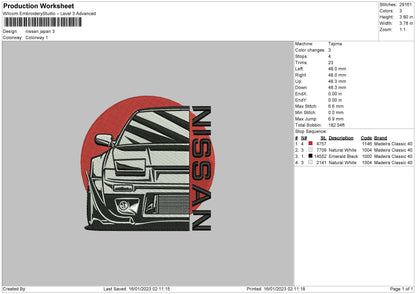 Nissan Japan Embroidery File 6 sizes