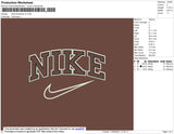 Nike 2 Outline V3 Embroidery File 9 size
