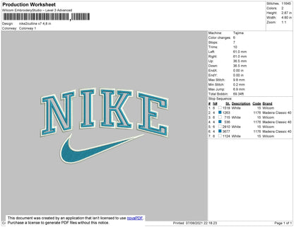 Nike 2outline V7 Embroidery File 6 size