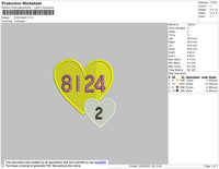 8124 Heart Embroidery File 4 Size