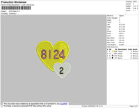 8124 Heart Embroidery File 4 Size