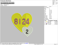 8124 Heart Embroidery File 4 Size