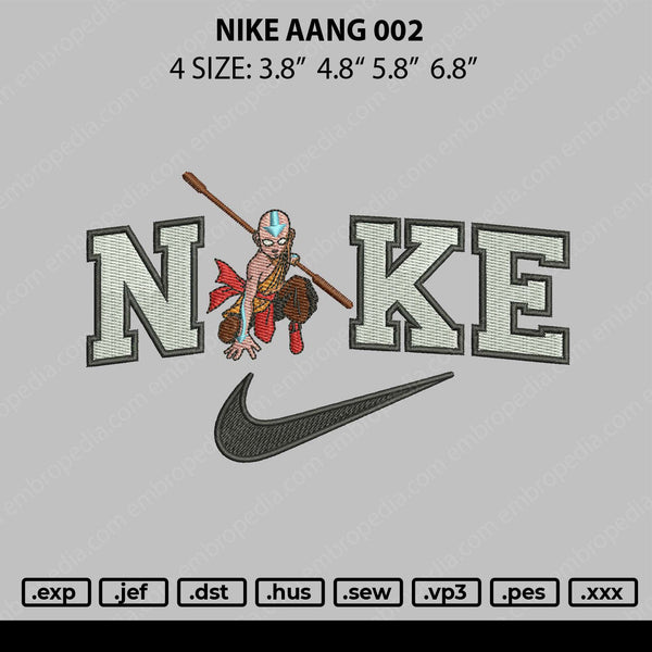 Nike Aang 002 Embroidery File 4 size
