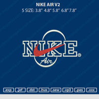 Nike Air V2 Embroidery File 5 size