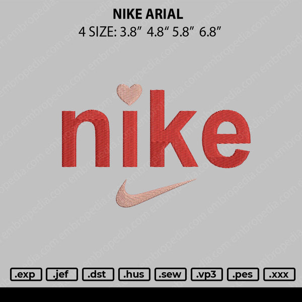 Nike Arial Embroidery File 4 size