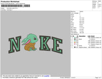 Nike Baby Yoda Embroidery File 4 size