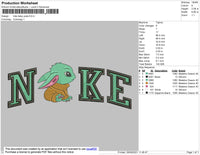 Nike Baby Yoda Embroidery File 4 size