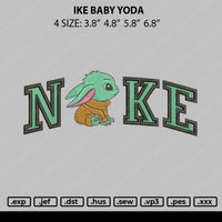 Nike Baby Yoda Embroidery File 4 size