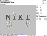 Nike Bad Bunny Embroidery File 4 size