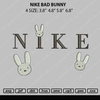 Nike Bad Bunny Embroidery File 4 size