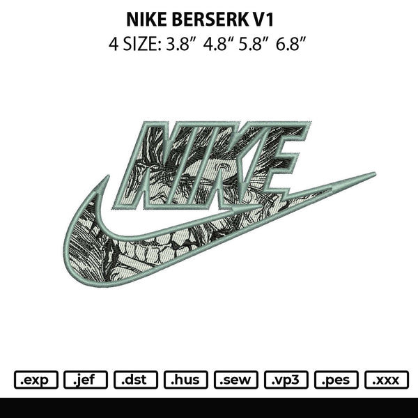 Nike Berserk V1 Embroidery File 4 size