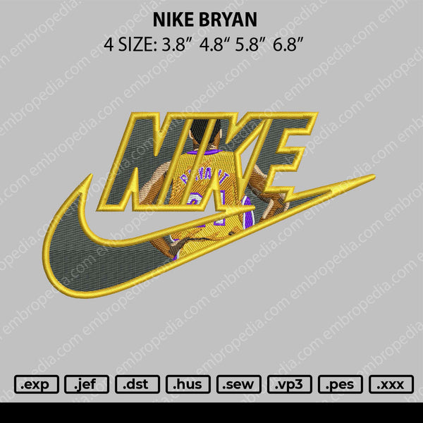 Nike Bryan Embroidery File 4 size