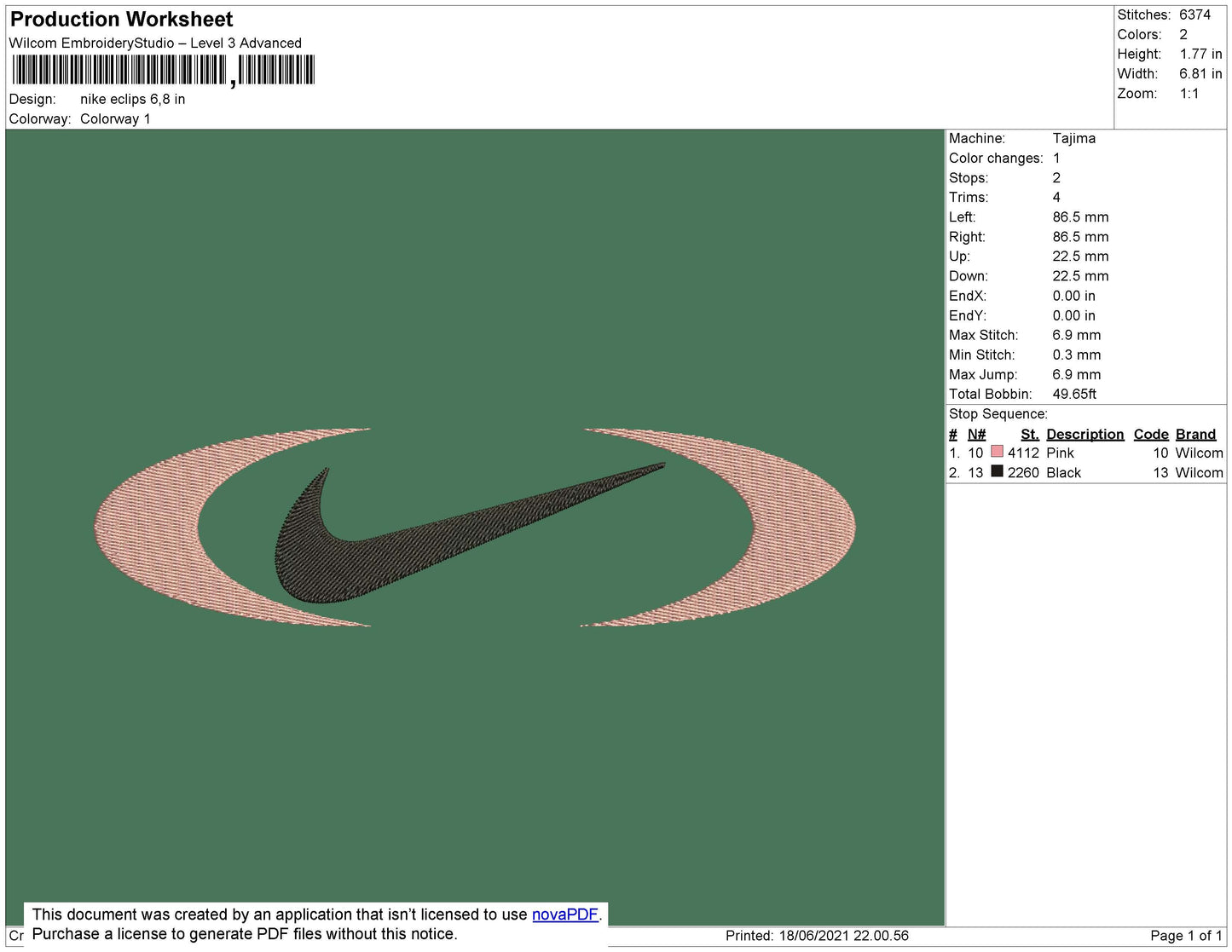 Nike Eclipse Embroidery File 4 size