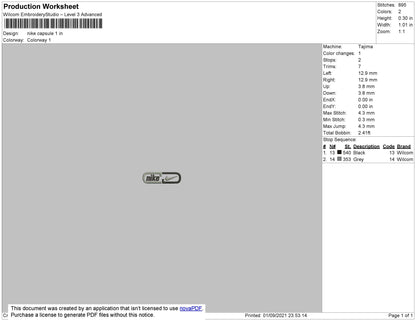 Nike Capsule Embroidery File 7 size