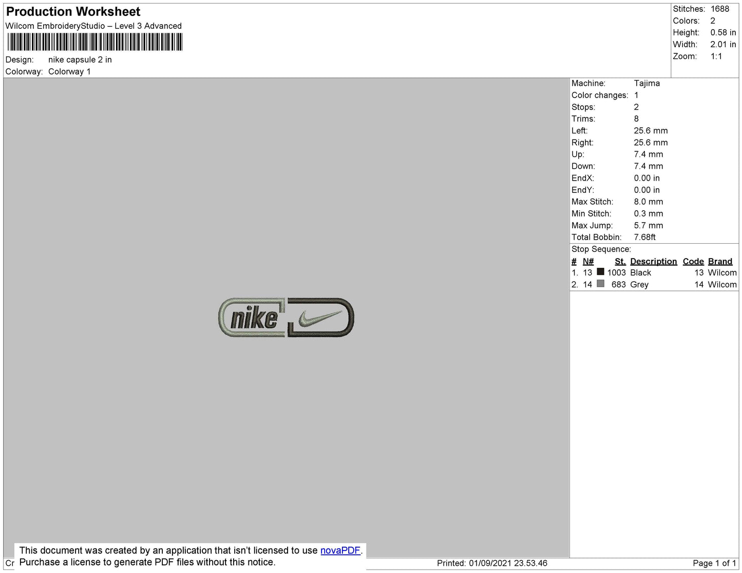 Nike Capsule Embroidery File 7 size