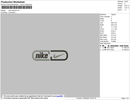 Nike Capsule Embroidery File 7 size