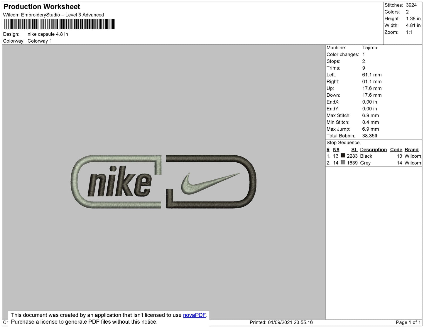 Nike Capsule Embroidery File 7 size