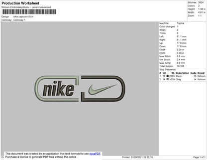 Nike Capsule Embroidery File 7 size