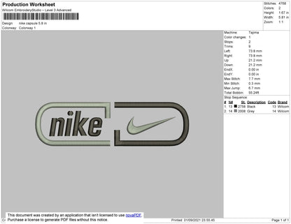 Nike Capsule Embroidery File 7 size