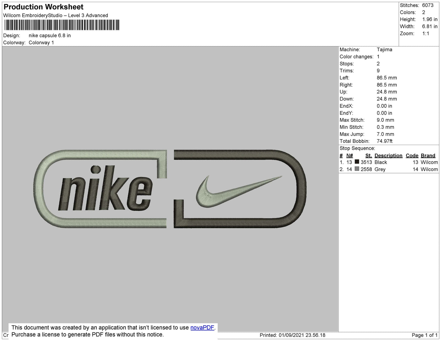 Nike Capsule Embroidery File 7 size
