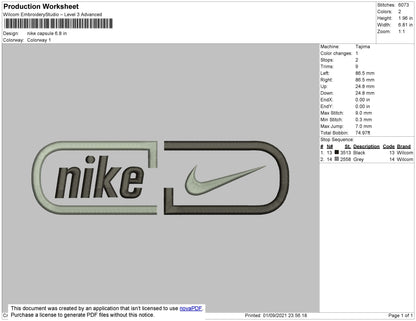 Nike Capsule Embroidery File 7 size