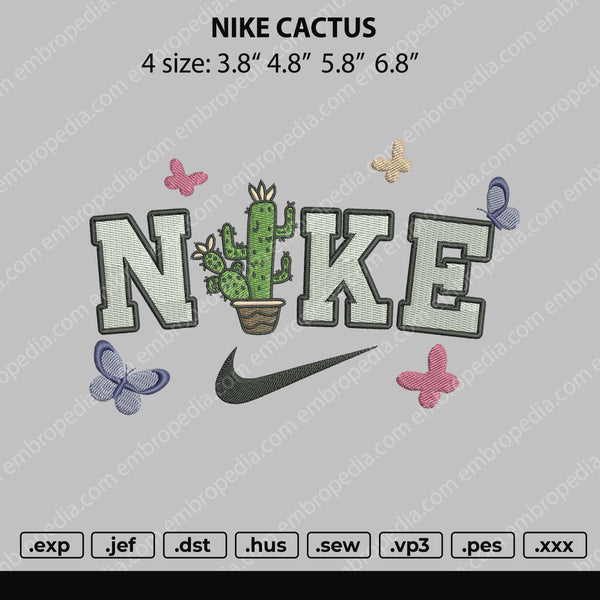 Nike Cactus Embroidery File 4 size