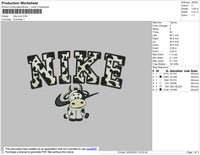 Nike Pattern With Cow Embroidery File 4 size