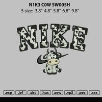 Nike Pattern With Cow Embroidery File 4 size