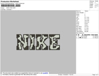 Nike Cow Black Pattern Embroidery File 4 size