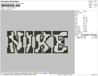 Nike Cow Black Pattern Embroidery File 4 size