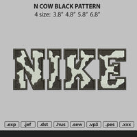 Nike Cow Black Pattern Embroidery File 4 size